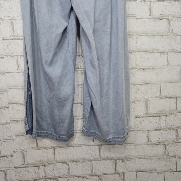 Rewash Light Blue Wide Leg Tie Waist Pants - Picture 11 of 16
